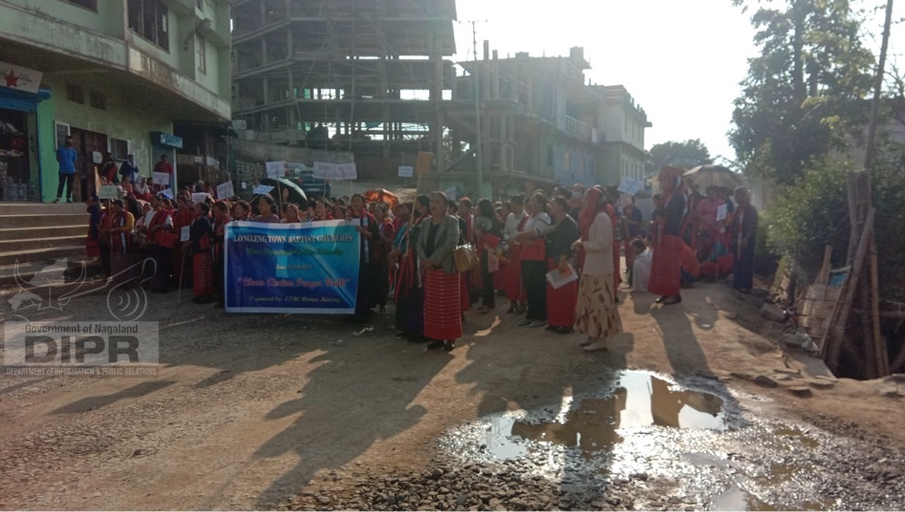 Longleng Town Baptist Woman Department organized Clean Election Prayer walk at Longleng