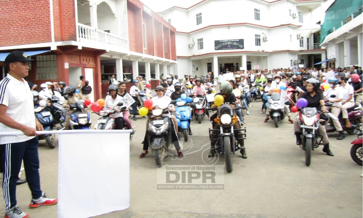 Flagging off all woman two Wheelers rally at Dimapur