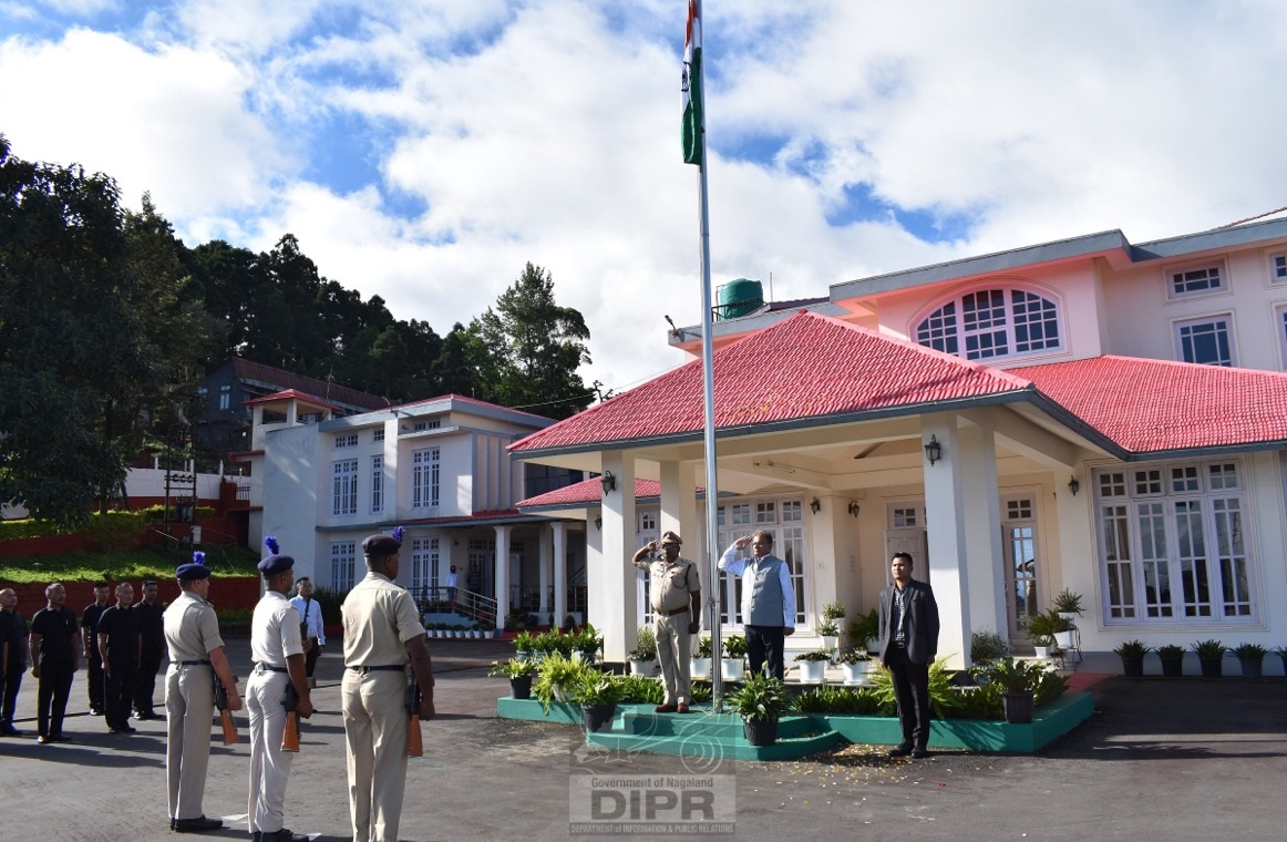 Chief Secretary taking Rashtriya Salute