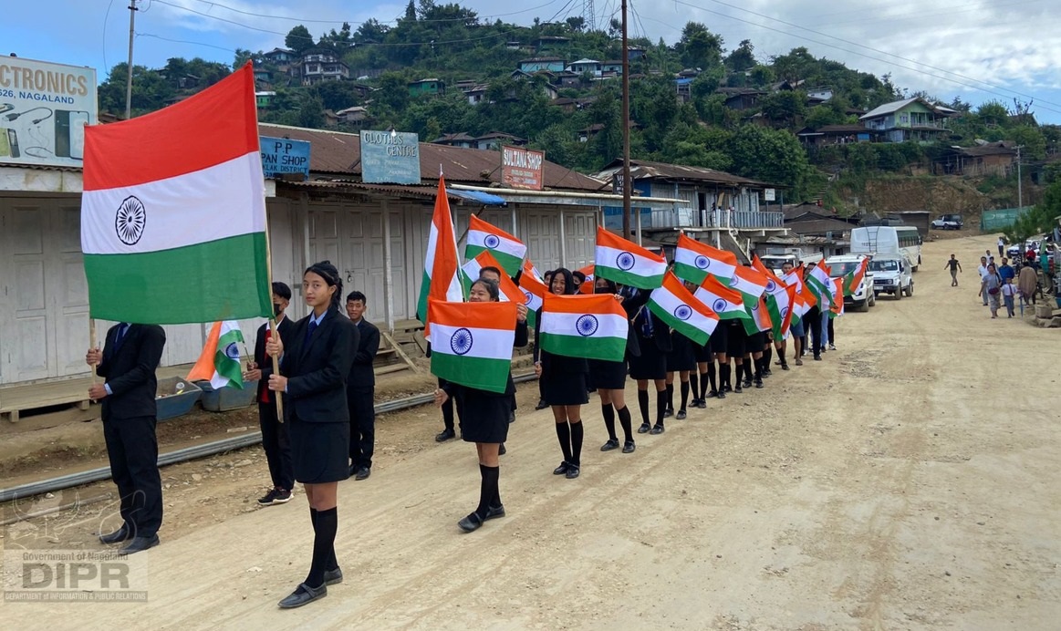 MORNING PROCESSION UNDER HAR GHAR TIRANGA HELD AT NOKLAK
