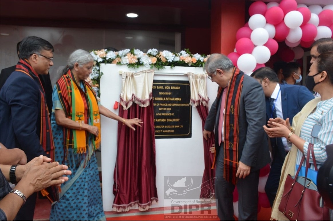 UNION FINANCE MINISTER INAUGURATES AXIS BANK MON BRANCH