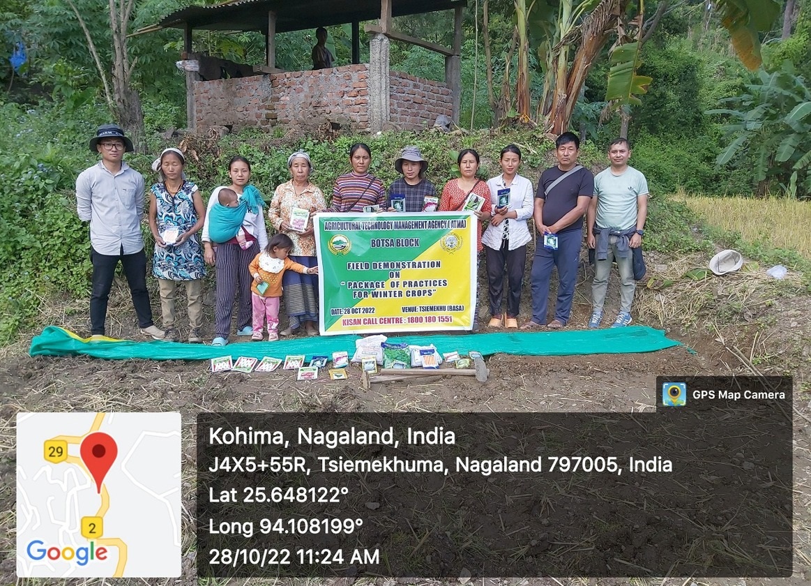 ATMA CONDUCTS FIELD DEMONSTRATION CUM MOBILIZATION OF FARMERS IN ATMA BOTSA BLOCK