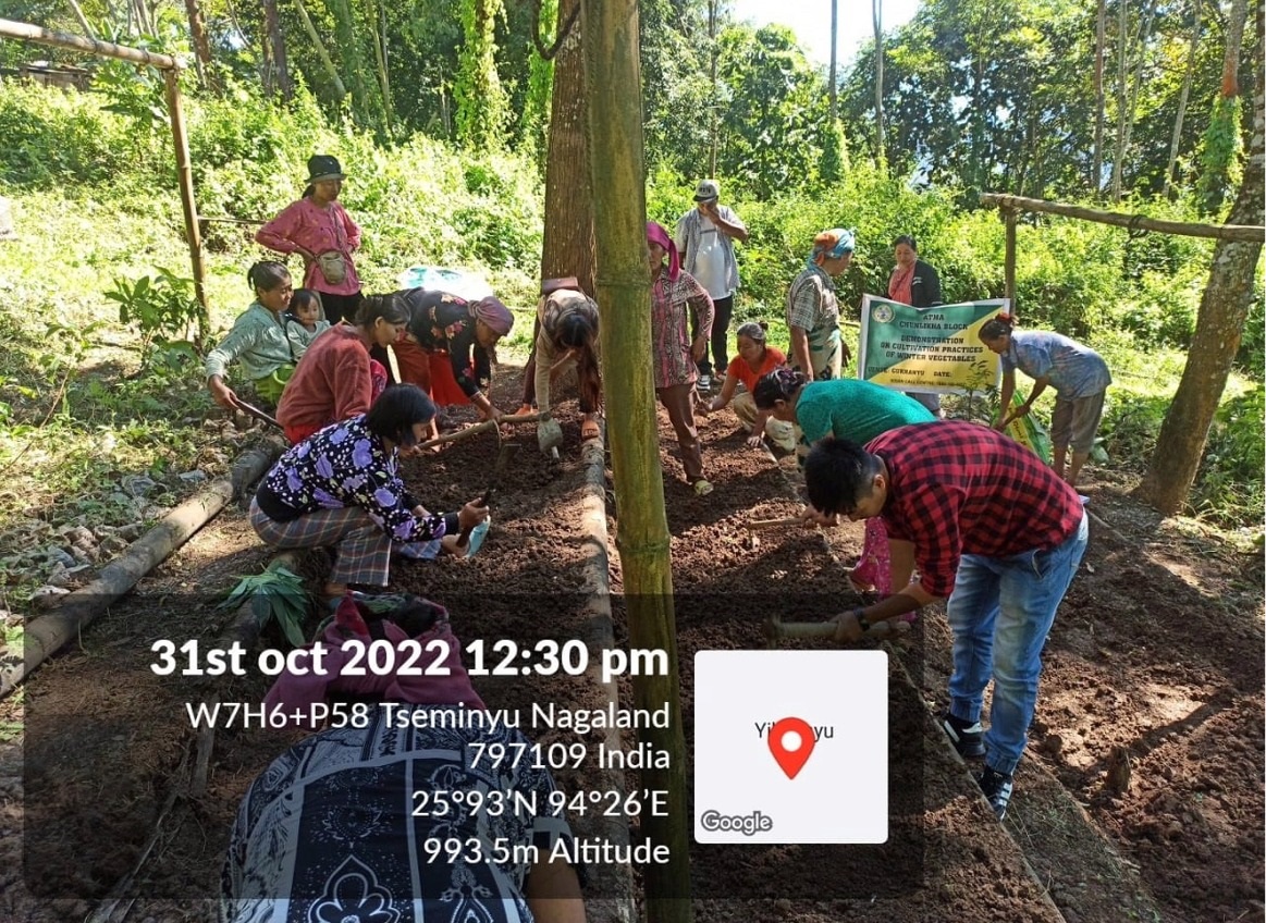 ATMA CONDUCTS FIELD DEMONSTRATION CUM MOBILIZATION OF FARMERS IN CHUNLIKHA BLOCK