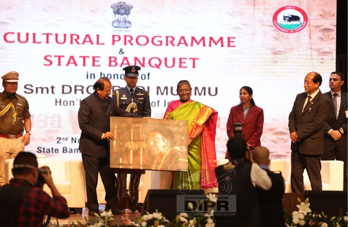 Governor of Nagaland and Assam felicitating President of India