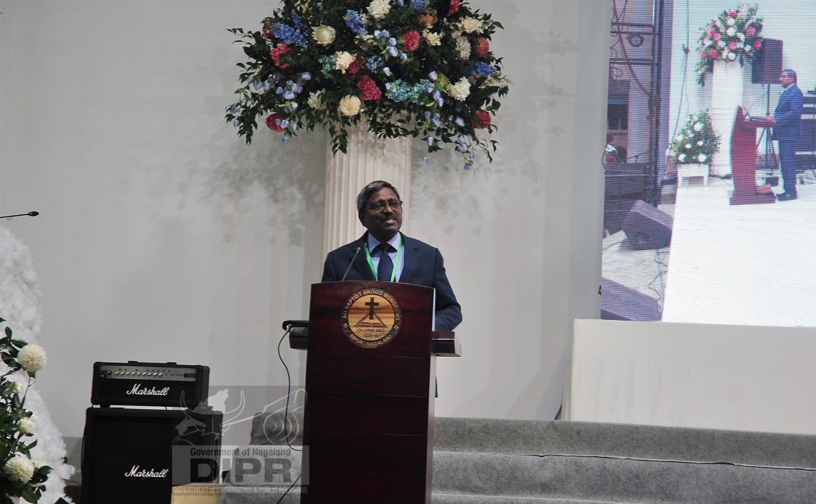 Rev. Watson Rajaratnam speaking at the ABAM Sesquicentennial Celebration at Impur