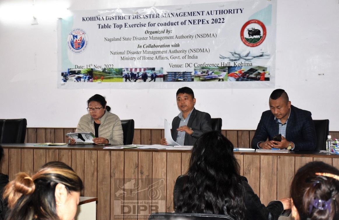 TABLETOP EXERCISE ON EARTHQUAKE SCENARIO HELD IN KOHIMA