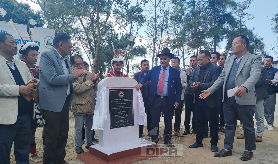 ADVISOR R KHING UNVEILS FOUNDATION STONE OF VHC AT TSEMINYU