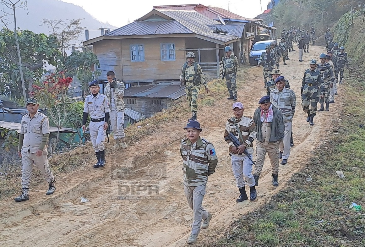 Flag march for forthcoming general election held at Pughoboto