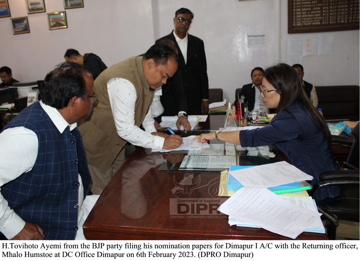 EIGHT CANDIDATES FILES NOMINATIONS AT DIMAPUR DCs OFFICE