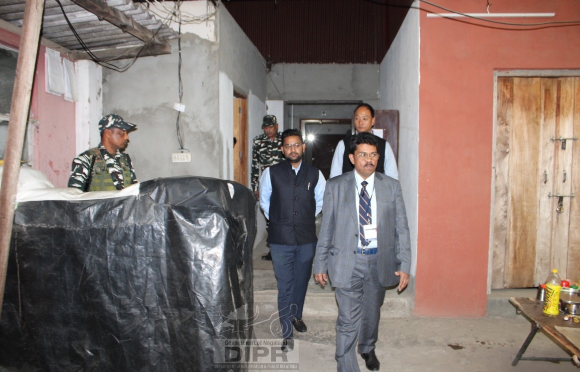 Police Observer for Dimapur and Chumoukedima inspecting the security arrangements at the strong room