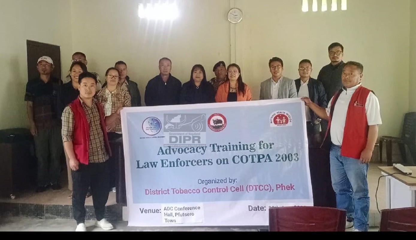 ADC Pfutsero, Mhalo Humtsoe along with trainers during Advocacy Training for law enforcers on COTPA