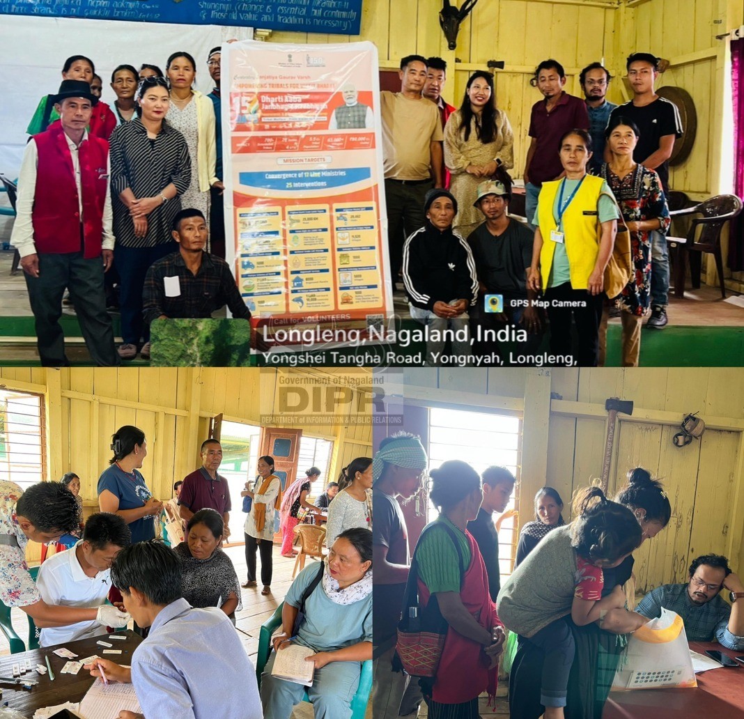 EAC Longleng, Imkongnukla Ao along with other officials during the 9th day of the Dharti Aaba Janbhagidari Abhiyaan tour at Tangha