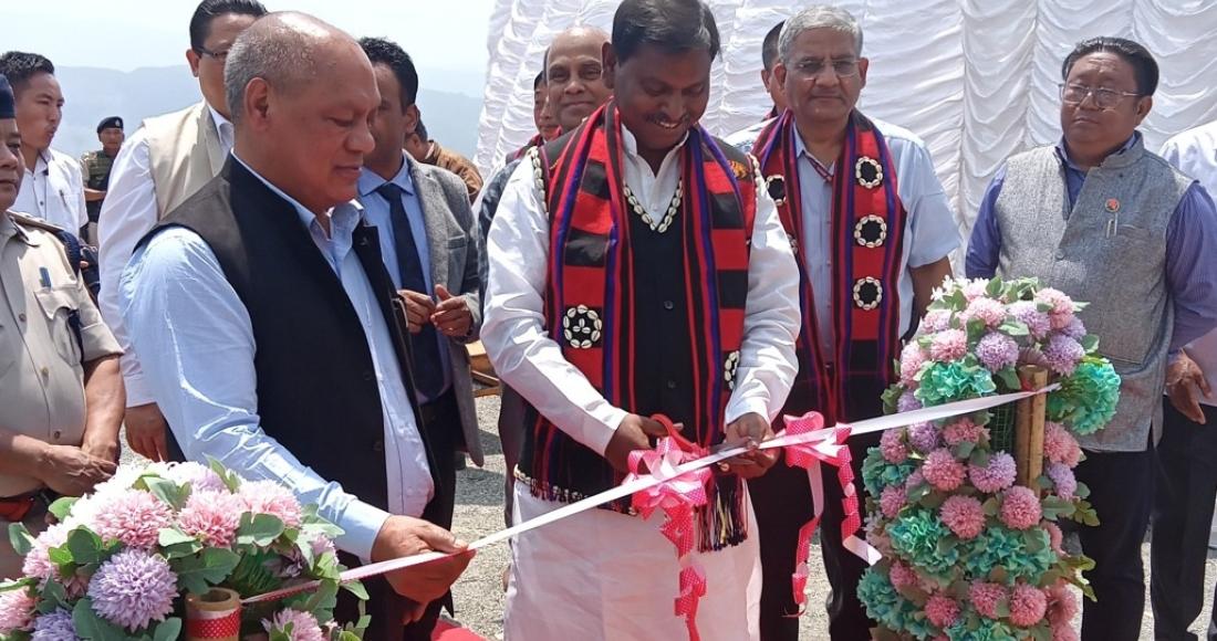 Union Minister, Arjun Munda laying the foundation stone of Eklavya Model Residential School at Kiphire