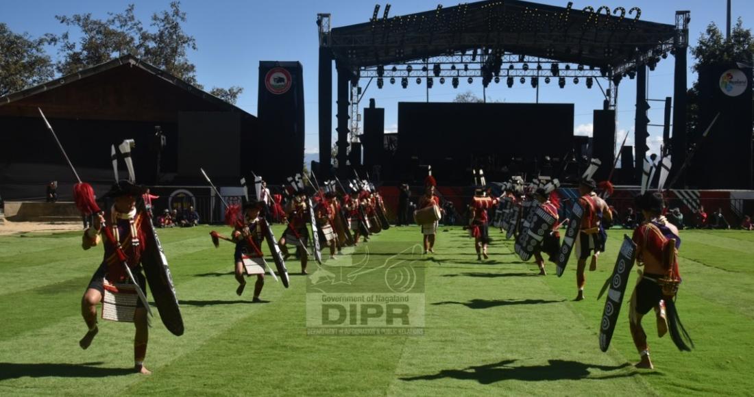 Ao Cultural troupe performing a War Dance